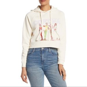 Happiness Cropped Graphic Hoodie